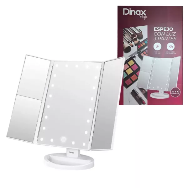 Espejo Con Luz Led Tres Paneles Dinax