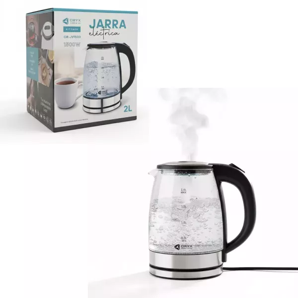 Pava / Jarra Eléctrica Transparente Oryx OR-JV1500