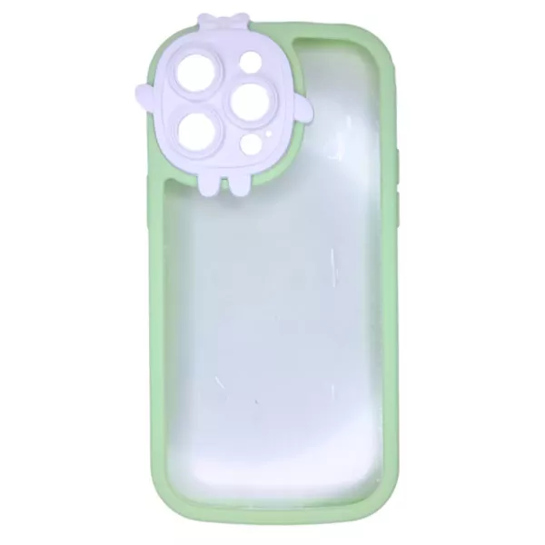 Funda Border Color Con Tapa Cámara Diseño IPhone 14 Verde