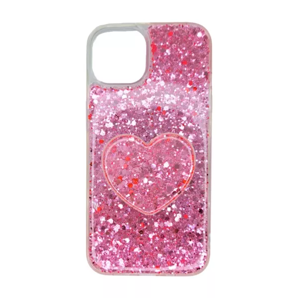 Funda Glitter + Pop Socket Samsung A12 Rosa