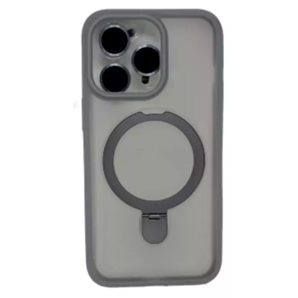 Funda Electro Magsafe Soporte + Protector de Cámara IPhone 12 Gris