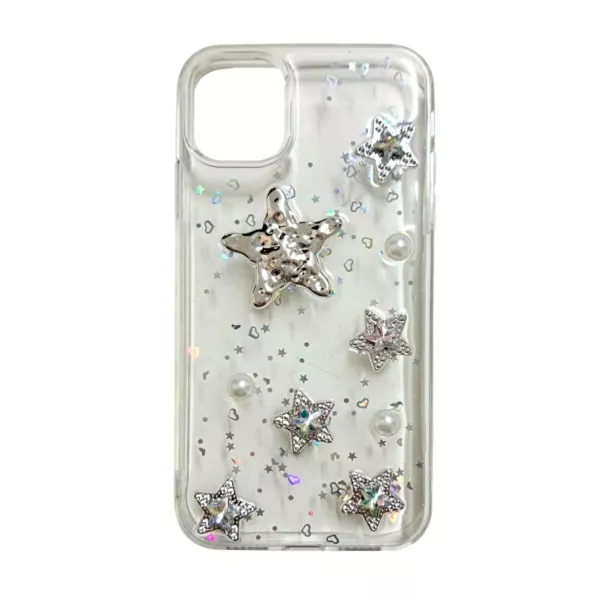 Funda Charms iPhone 11 Estrellas Plateadas