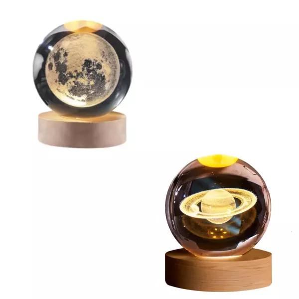 Lampara Led Esfera de Cristal 3D USB Chica