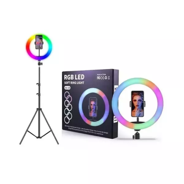 Aro De Luz Led Rgb 26 Cm Con Trípode MJ26