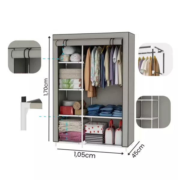 Armario Portatil 6 Estantes Con Tapa Enrollable - 88105