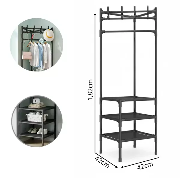 Perchero Esquinero Con 3 Estantes - PERESQ01