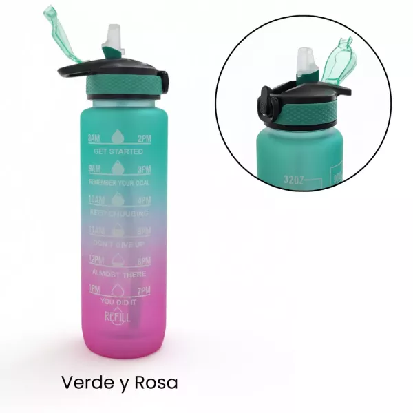 Botella Plástica Sport Motivacional 1 L