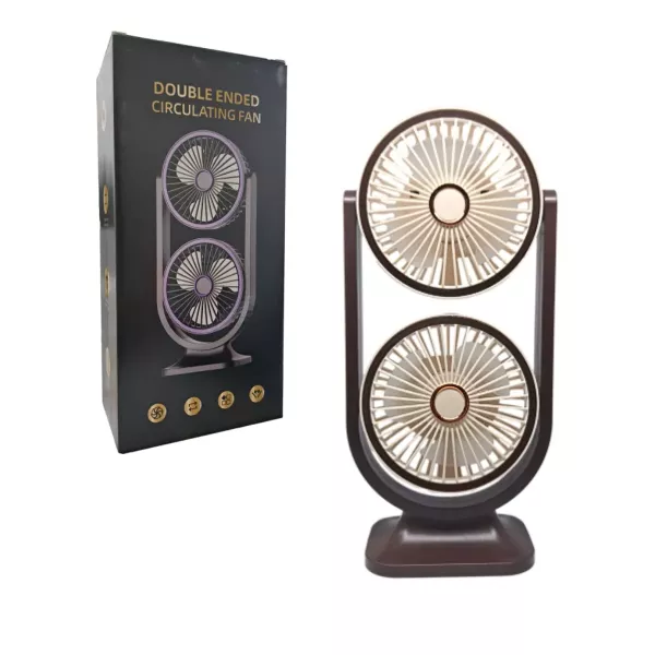 Ventilador Doble De Escritorio Recargable