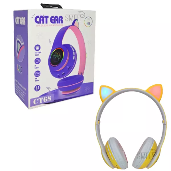 Auricular Vincha Bluetooth Orejitas Con Luz CT68