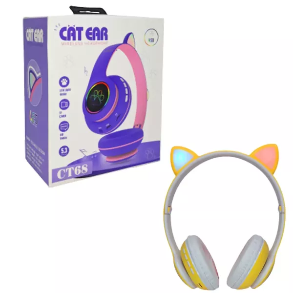 Auricular Vincha Bluetooth Orejitas Con Luz CT68
