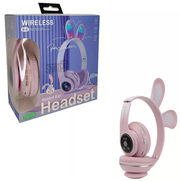 Auricular Vincha Bluetooth Orejitas de Conejo Con Luz PM-08