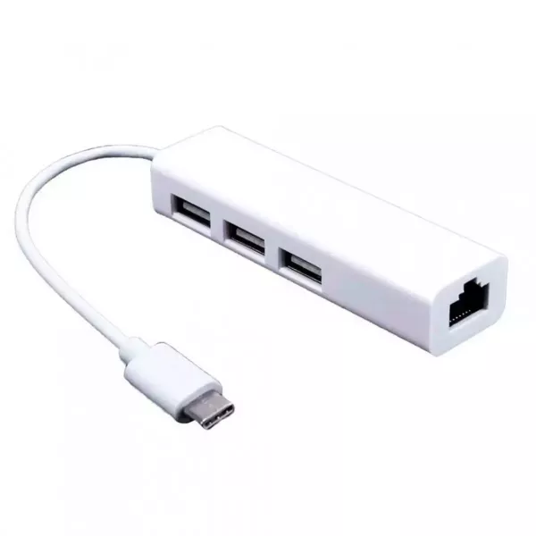 HUB Adaptador Tipo C A 3 USB 2.0 + RJ45 NM-TC40 NETMAK
