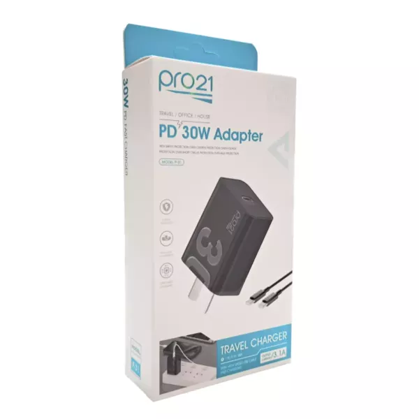 Cargador de Pared Tipo C a Tipo C 3.1A PD 30W Pro21