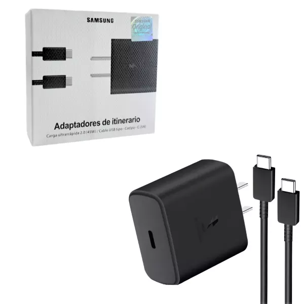 Cargador de Pared Tipo C a Tipo C Samsung Carga Ultrarrapida 45w