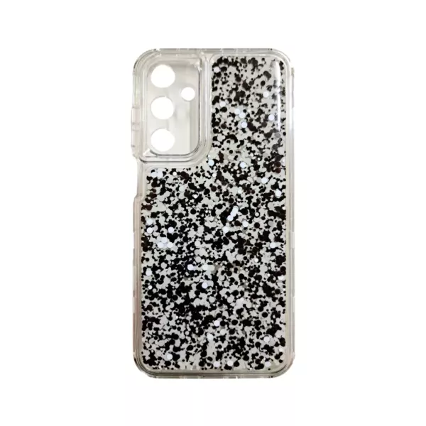 Funda Bumper Glitter Samsung A16 Blanco y Negro