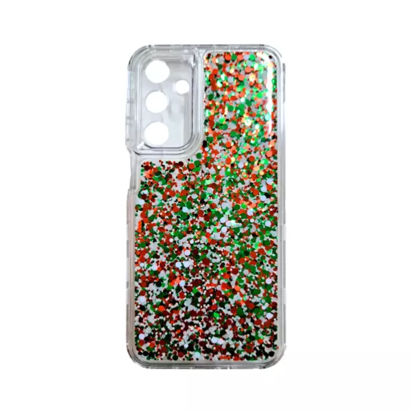 Funda Bumper Glitter Samsung A16 Rojo y Verde