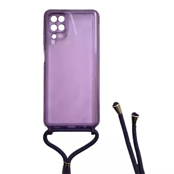 Funda Silicona Con Correa Samsung A12 Violeta