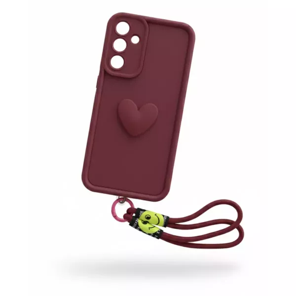 Funda Silicona Con Strap Samsung S25 FE Bordo