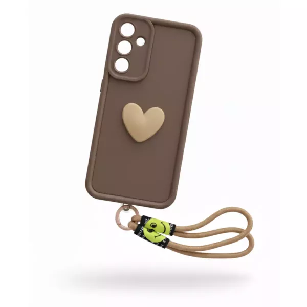 Funda Silicona Con Strap Samsung S25 FE Marron