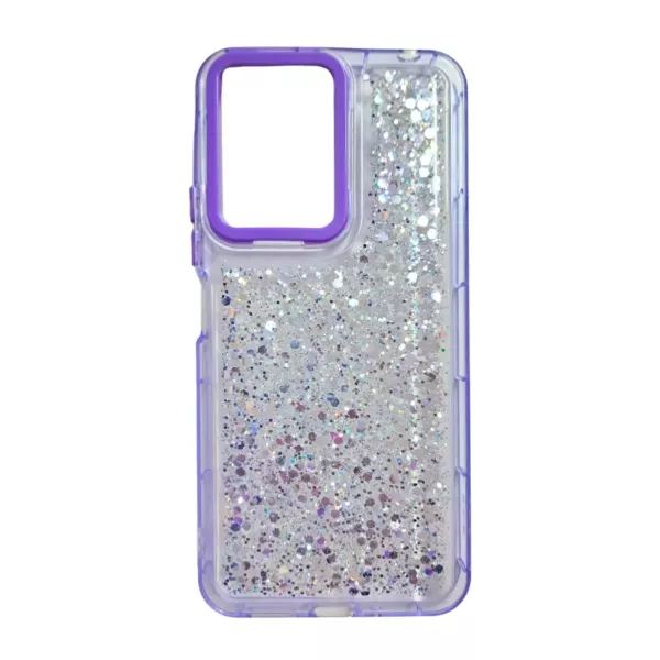 Funda Transparente Con Color y Glitter Xiaomi Redmi 13C Lila