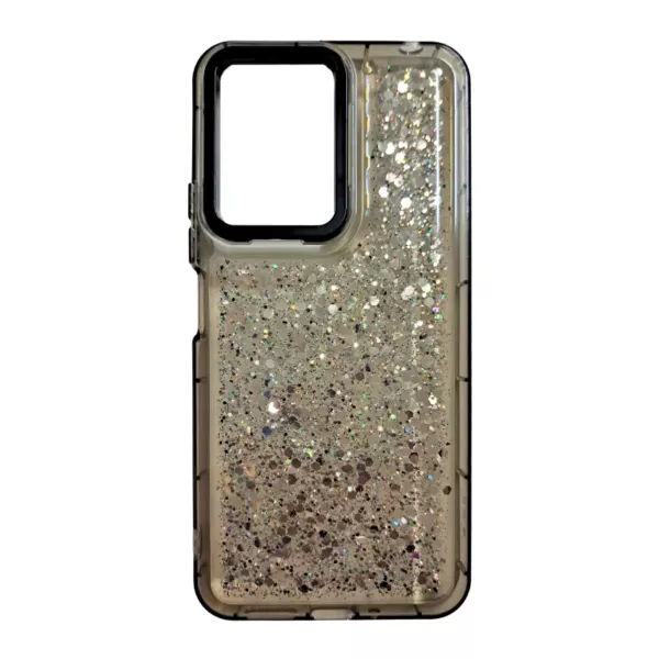 Funda Transparente Con Color y Glitter Xiaomi Redmi 13C Negro