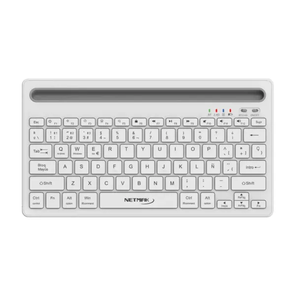 Teclado Inalámbrico 2.4Ghz + Bluetooth NM-KB650-W NETMAK