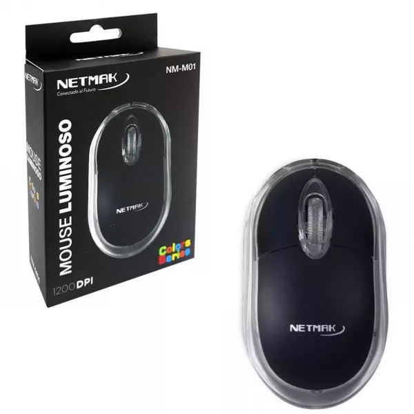 Mouse Luminoso Con Cable USB NM-M01 NETMAK