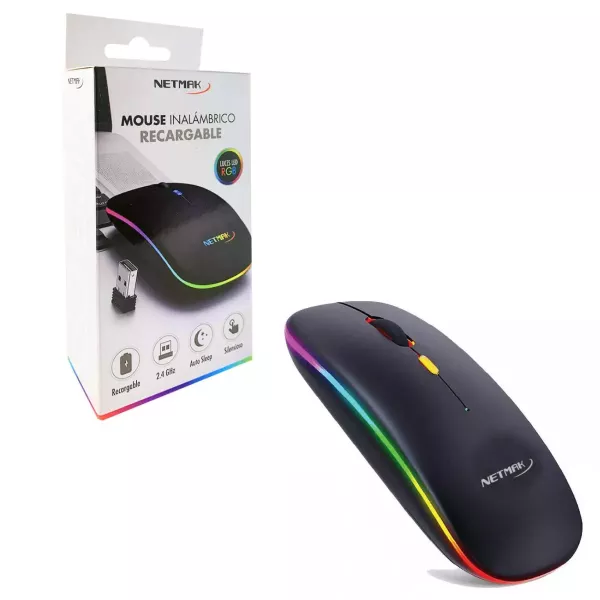 Mouse Inalámbrico Recargable NM-W90 NETMAK