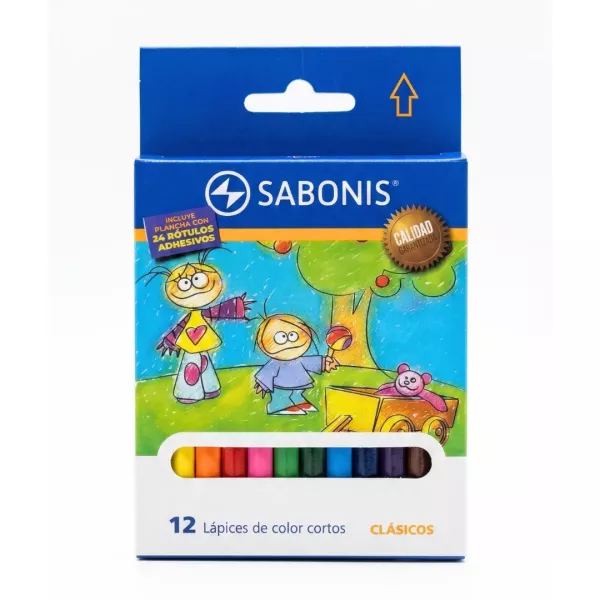 Lápices Cortos De Color x12 - Sabonis