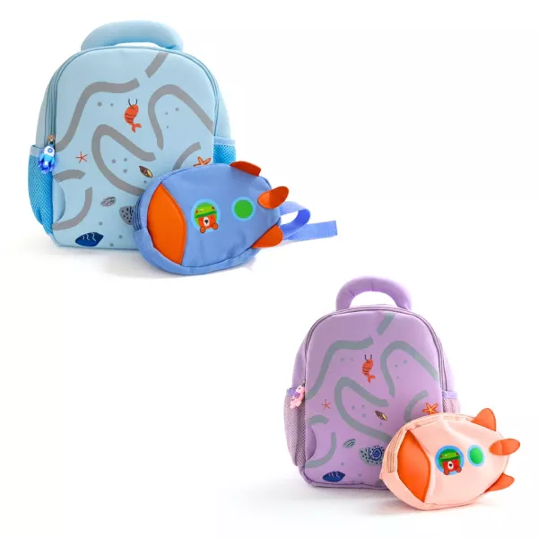 Mochila Infantil + Riñonera Cohete