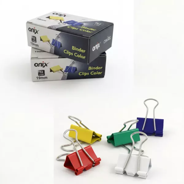 Binder Double Clip Color 19mm x12 - Onix