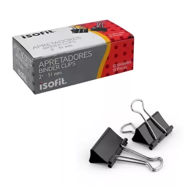 Binder Double Clip 51mm x12 - Isofit