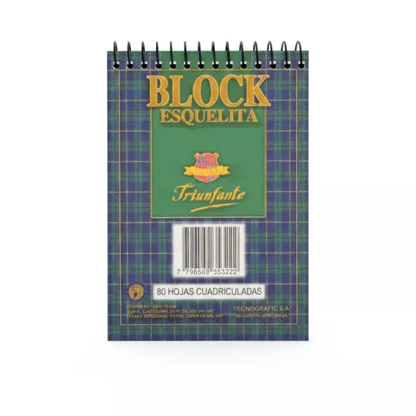 Block Cuadriculado Esquelita x80 - Triunfante