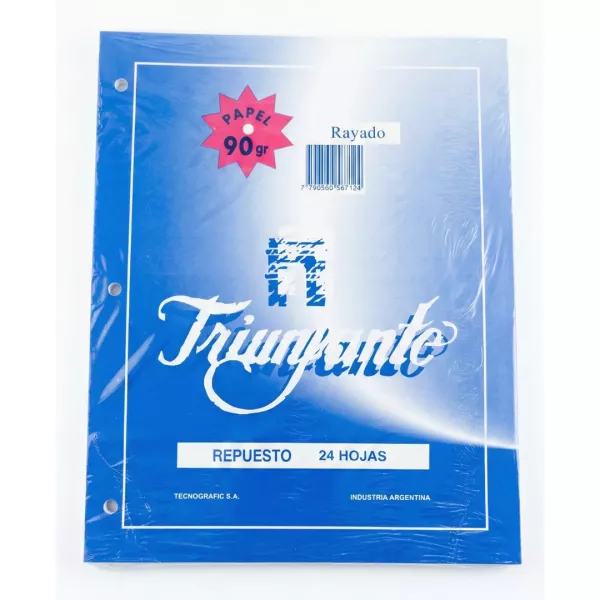 Repuesto Escolar Hojas Rayadas x24 - Triunfante