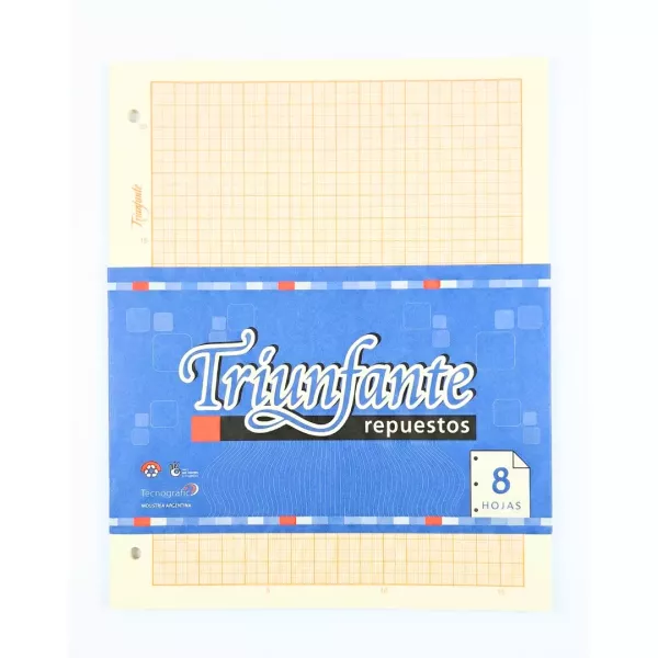 Repuesto Hojas Milimetradas Tamaño Carta x8 - Triunfante