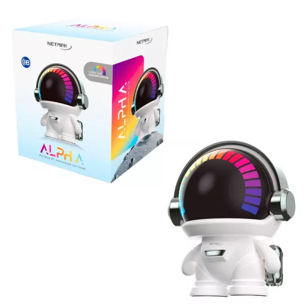 Parlante Bluetooth Astronauta Con Luces NM-ALPHA NETMAK