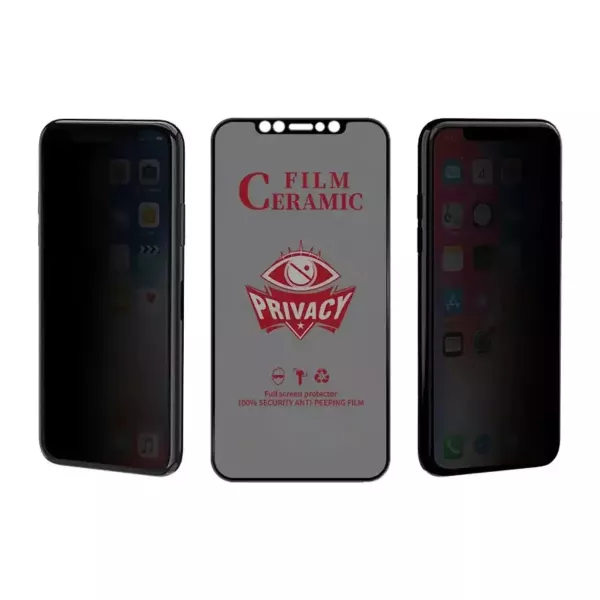 Vidrio Templado Ceramic 9d Antiespia iPhone 11 Full Glue Negro