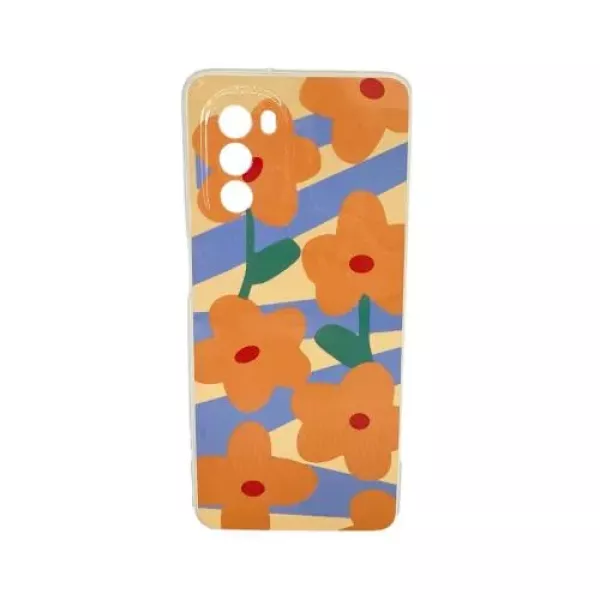 Funda Tpu Con Diseño Samsung A03 Core Flores Naranjas